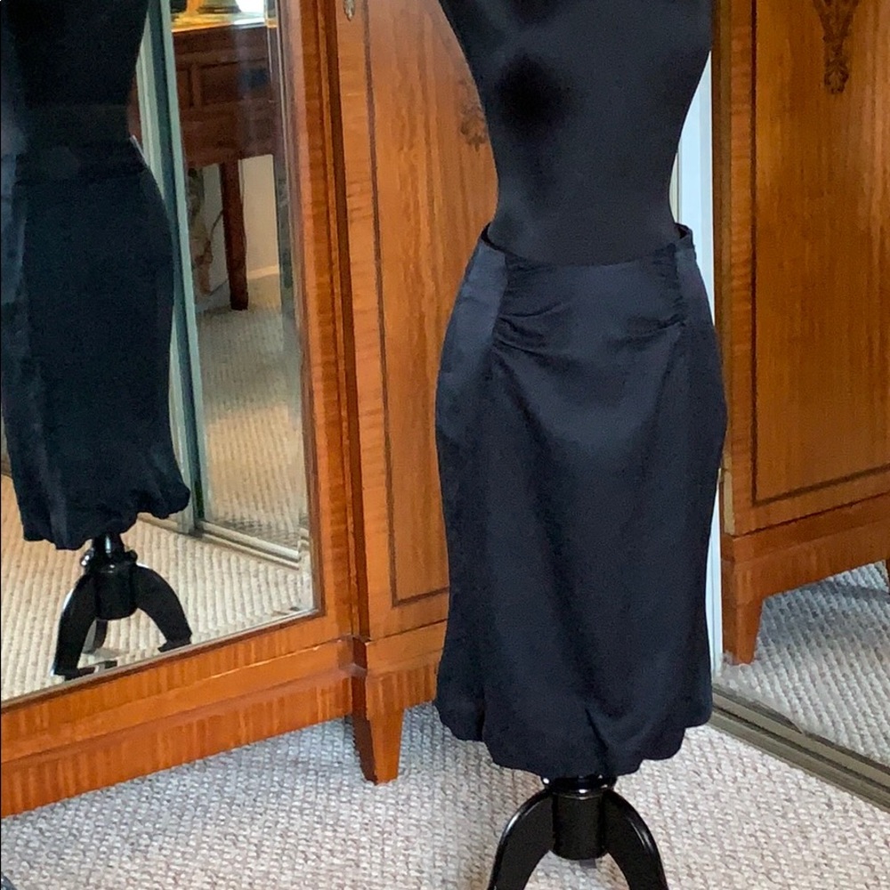 Giorgio Armani Black Wool + Silk Skirt Size 36